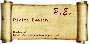 Piriti Evelin névjegykártya